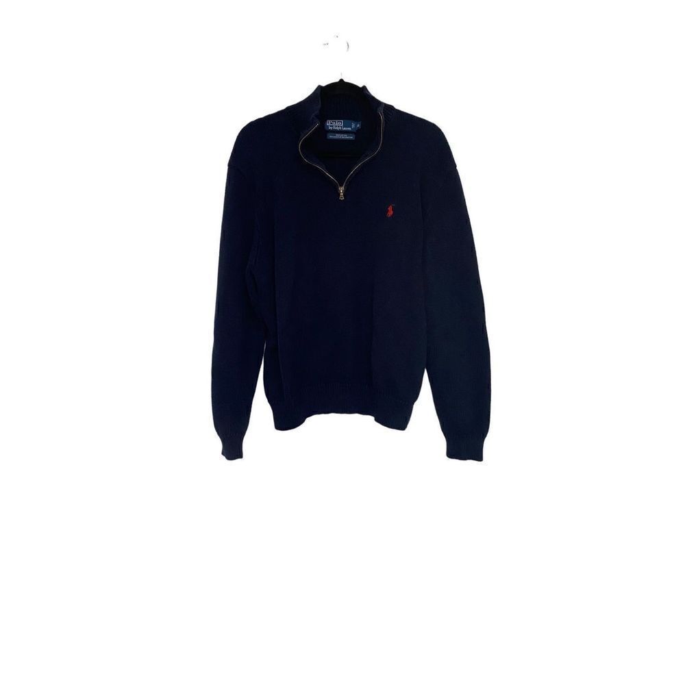 Men’s Ralph Lauren Navy Blue Quarter Zip Knit Sweater